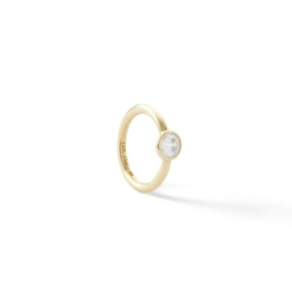 016 Gauge Cubic Zirconia Cartilage Clicker Hoop in Solid 10K Gold