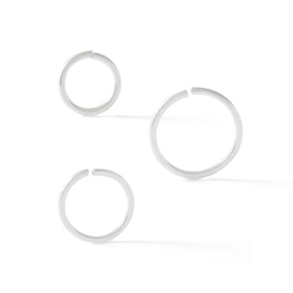 018 Gauge Hoop Nose Ring Set in Semi-Solid Sterling Silver