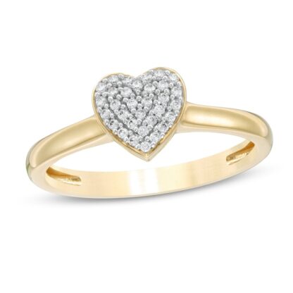 1/10 CT. T.W. Composite Diamond Heart Ring in 10K Gold