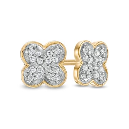 1/10 CT. T.W. Composite Diamond Clover Stud Earrings in 10K Gold