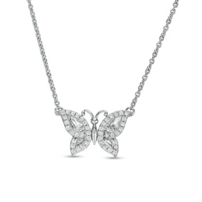 1/10 CT. T.W. Diamond Butterfly Necklace in Sterling Silver