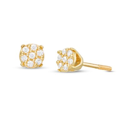 Made in Italy Child's Composite Cubic Zirconia Stud Earrings in 10K Gold