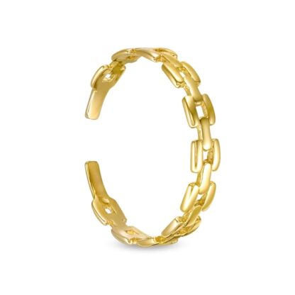 Adjustable Bold Block Chain Link Toe Ring in 10K Gold