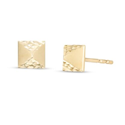 Diamond-Cut Spike Stud Earrings in 10K Gold