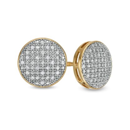 1/6 CT. T.W. Composite Diamond Circle Stud Earrings in 10K Gold