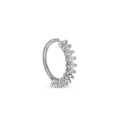 018 Gauge Cubic Zirconia Cartilage Hoop in Stainless Steel and Brass - 5/16"