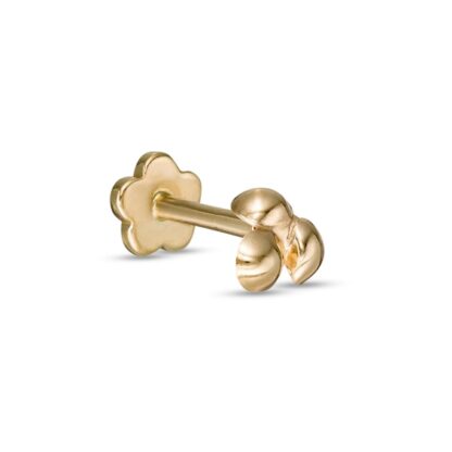 018 Gauge Bead Trio Cartilage Barbell in 14K Gold - 5/16"