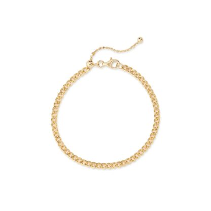 080 Gauge Curb Chain Bracelet in Sterling Silver with 18K Gold Plate - 8"