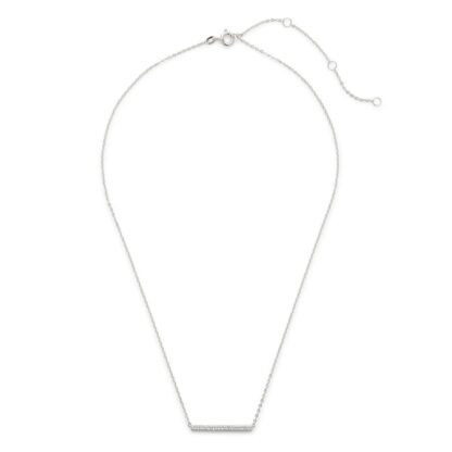 Cubic Zirconia Double Row Bar Necklace in Sterling Silver - 19"