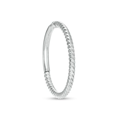 018 Gauge 15mm Rope-Textured Cartilage Clicker Hoop in Stainless Steel