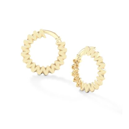 Wiggity Whack Hoops in Sterling Silver with 14K Gold Plate