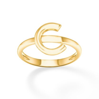 "C" Initial Ring in 10K Gold