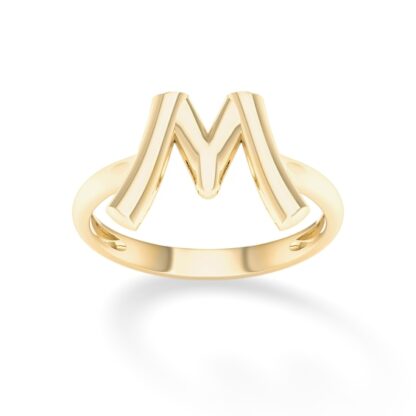 "M" Initial Ring in 10K Gold