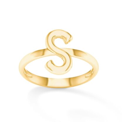 "S" Initial Ring in 10K Gold