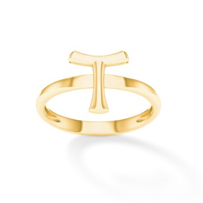 "T" Initial Ring in 10K Gold