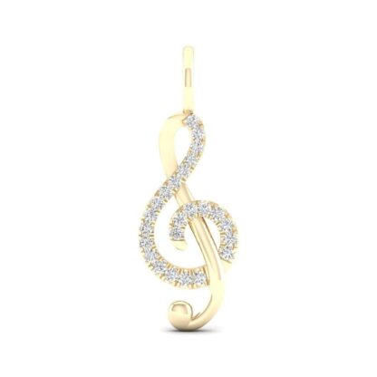 Music Note Charm in Sterling Silver with 14K Gold Plate