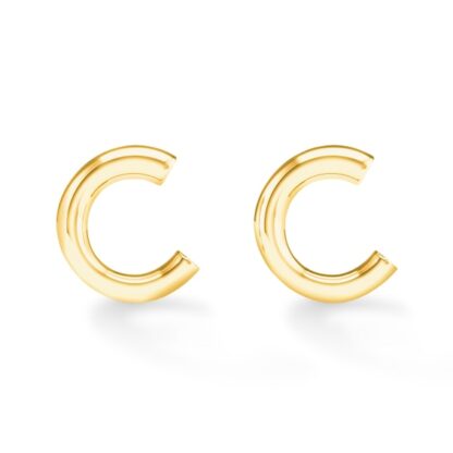 "C" Initial Studs in 10K Gold