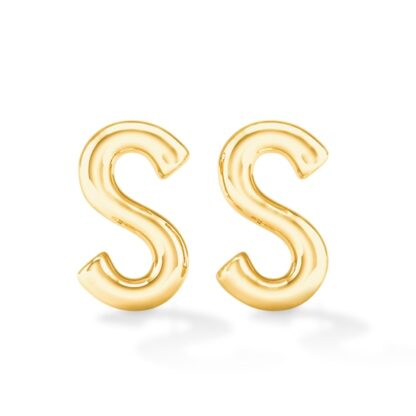 "S" Initial Studs in 10K Gold