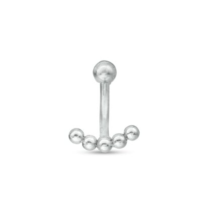 016 Gauge 5 Bead Curved Barbell in Stainless Steel