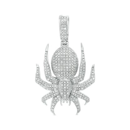 1/4 CT. T.W. Diamond Pavé Spider Necklace Charm in Sterling Silver