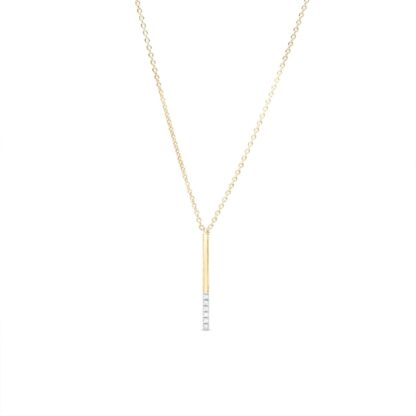 Diamond Accent "I" Initial Necklace in Sterling Silver with 14K Gold Plate - 18"