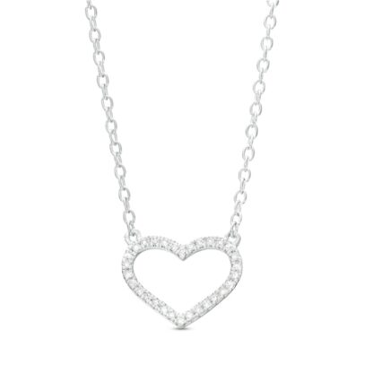 1/20 CT. T.W. Diamond Heart Necklace in Sterling Silver - 18"