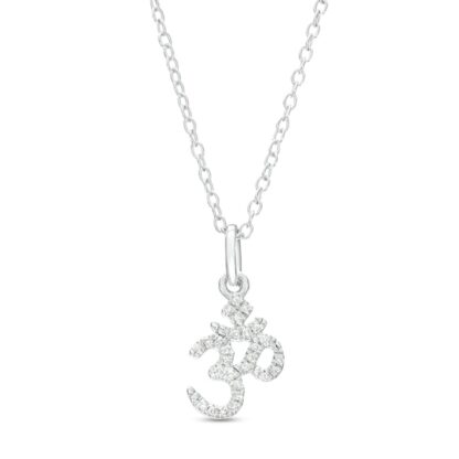 1/20 CT. T.W. Diamond Om Necklace in Sterling Silver - 18"