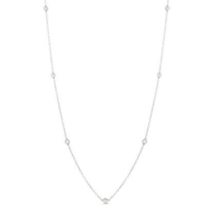 Diamond Accent Station Necklace in Sterling Silver - 36"